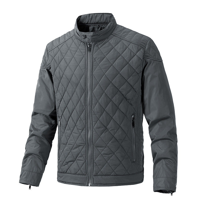 Herren gesteppte leichte Thermojacke mit Stehkragen und Reißverschluss Nord Taschen