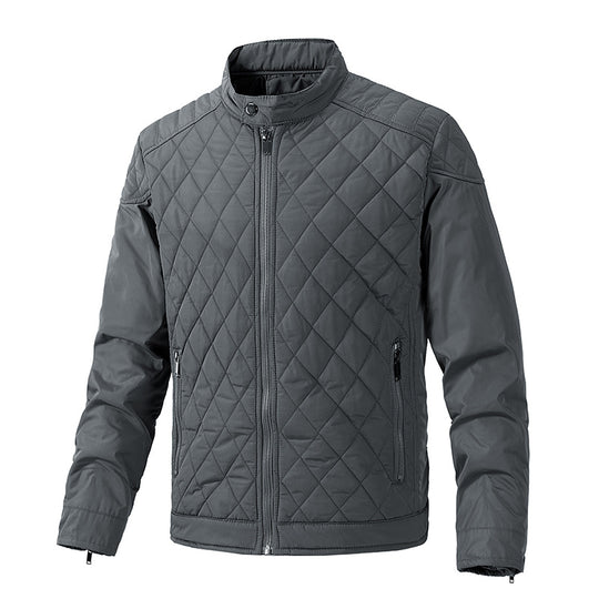Herren gesteppte leichte Thermojacke mit Stehkragen und Reißverschluss Nord Taschen