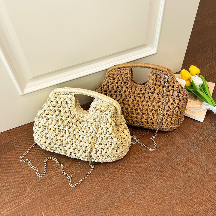 Damen geflochtene Handtasche aus natürlichem Material Nord Taschen