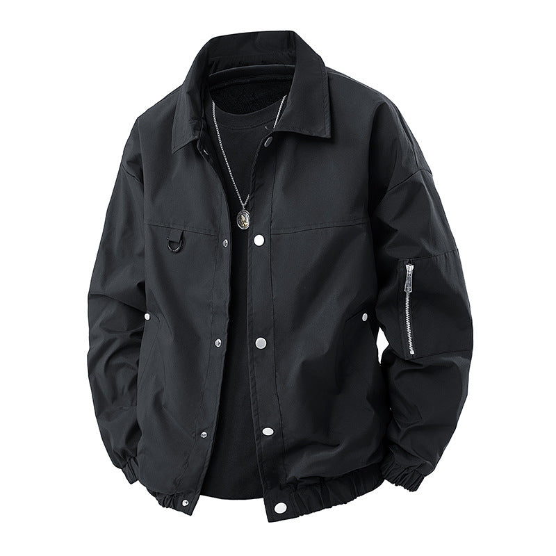 Herren Leichte Utility-Coachjacke mit Druckknopfverschluss, Ärmel-Reißverschluss & elastischem Saum Nord Taschen
