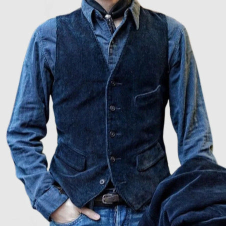 Herren Weste im klassischen Kord-Design mit eleganten Taschen und hochwertiger Verarbeitung