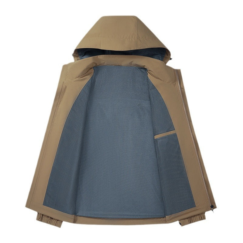 Herren urbaner wasserdichter Tech-Parka mit hochschließendem Kragen und minimalistischen Taschen Nord Taschen