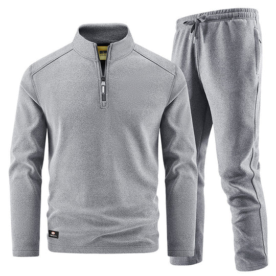 Herren Fleece-Trainingsset mit Stehkragen und Elastikbund Nord Taschen
