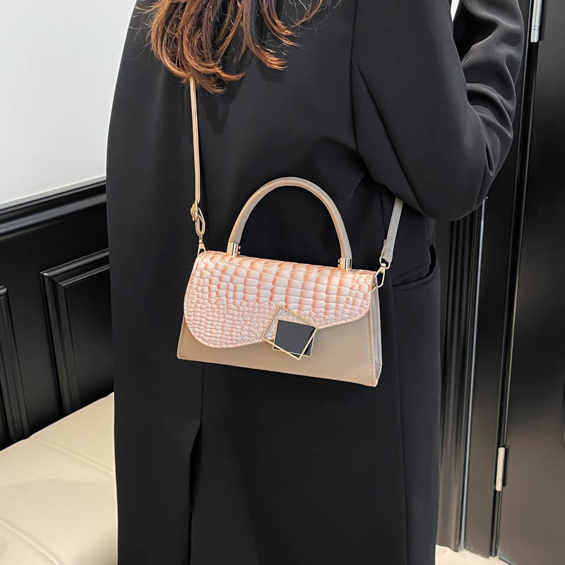 Damen elegante Umhängetasche mit Krokodilstruktur und abnehmbarem Schulterriemen Nord Taschen