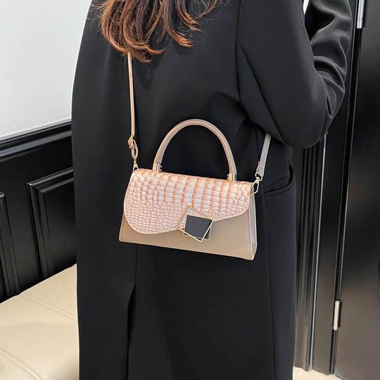 Damen elegante Umhängetasche mit Krokodilstruktur und abnehmbarem Schulterriemen Nord Taschen