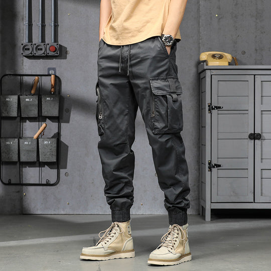 Herren Leichte Tactical-Cargo-Jogginghose mit Tunnelzugbund, Kniepaneelen und Multifunktionstaschen Nord Taschen