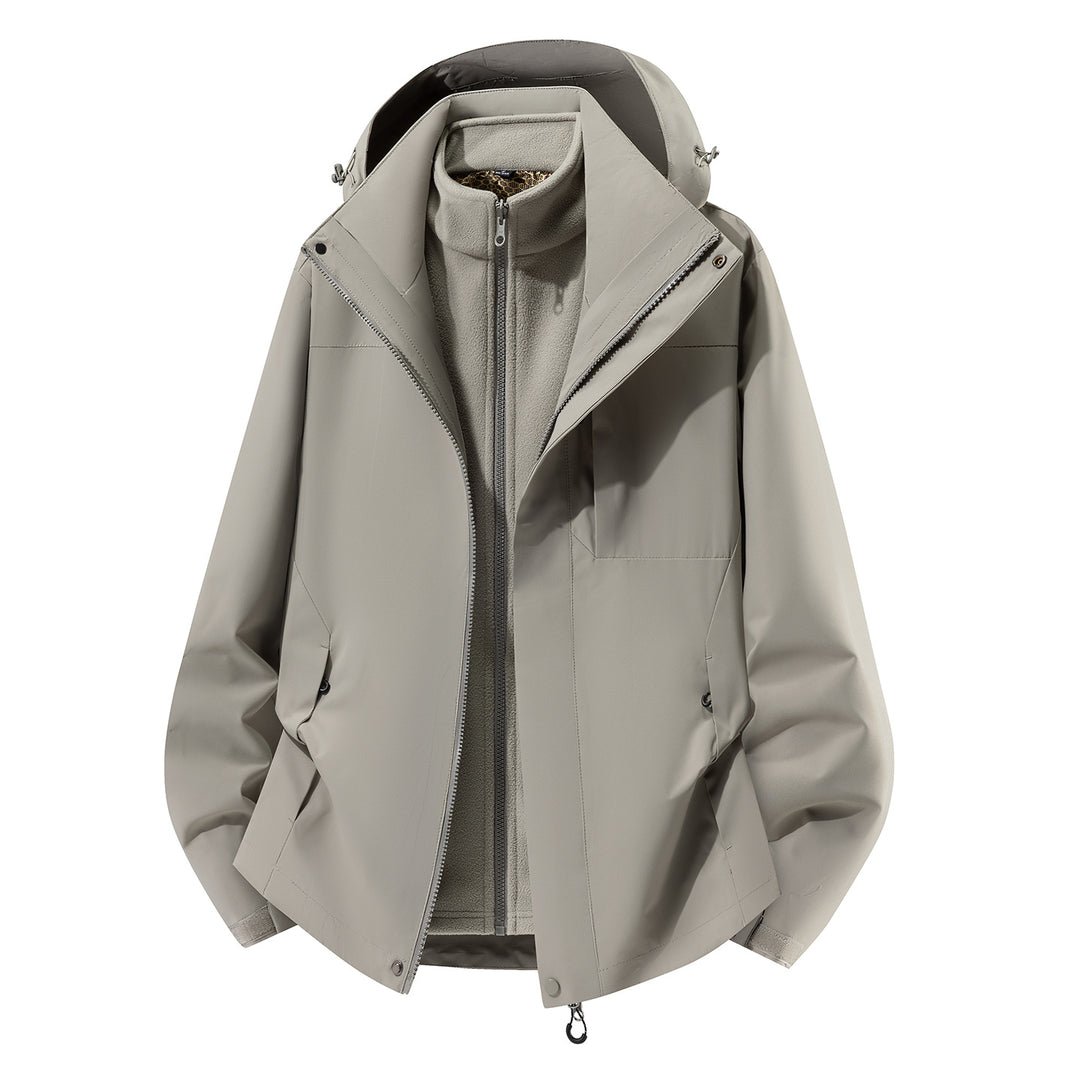 Damen Zwei-in-Eins Softshell-Regenjacke mit abnehmbarem Fleece-Innenfutter und Kapuze Nord Taschen