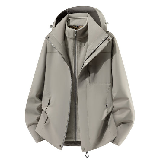 Damen Zwei-in-Eins Softshell-Regenjacke mit abnehmbarem Fleece-Innenfutter und Kapuze Nord Taschen