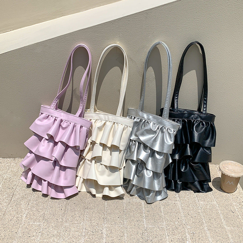 Damen Tragetasche mit voluminösem Rüschendesign Nord Taschen