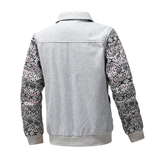Herren Strickblouson mit Reißverschluss und Norwegerärmeln Nord Taschen