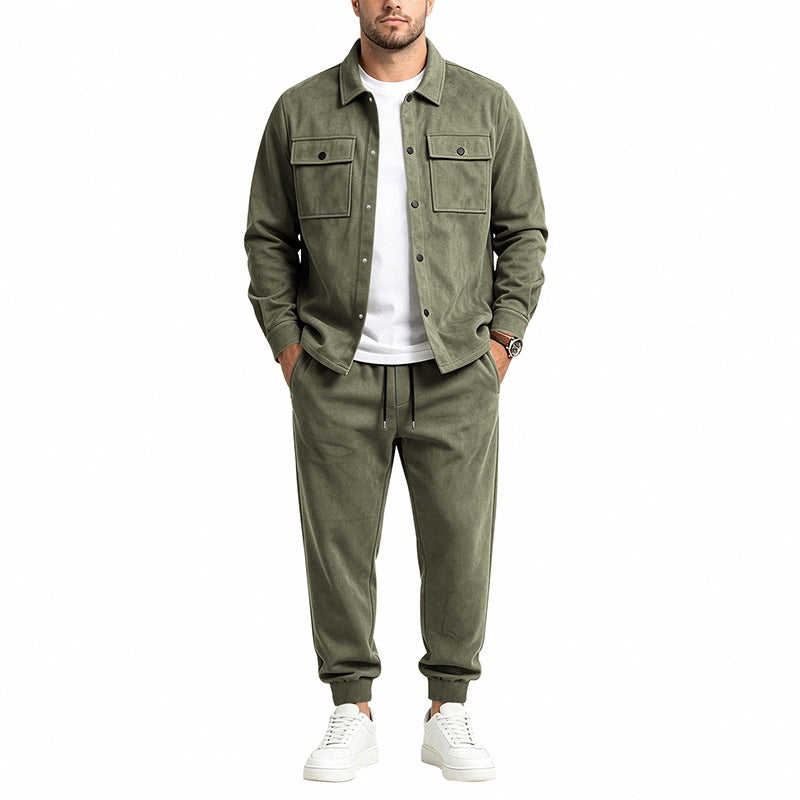 Herren Zweiteiliges Utility-Freizeitset mit Overshirtjacke und Jogginghose Nord Taschen