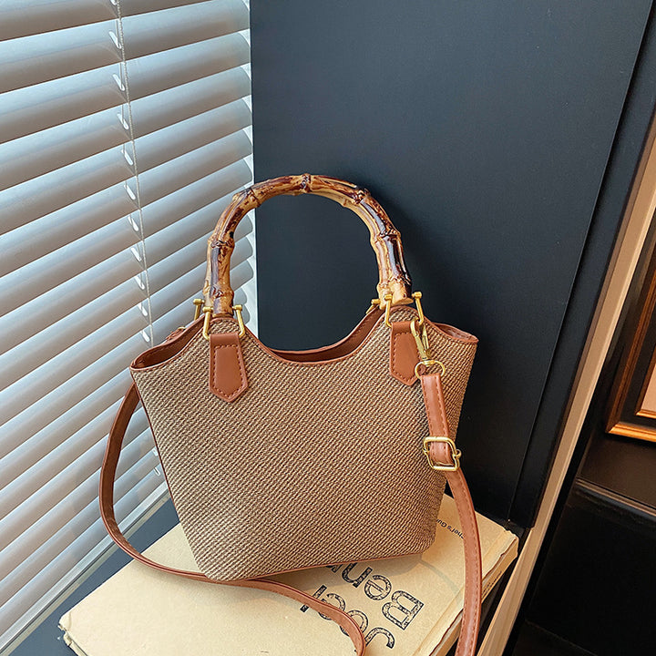 Damen Designer Handtasche mit stilvollem Bambusgriff Nord Taschen