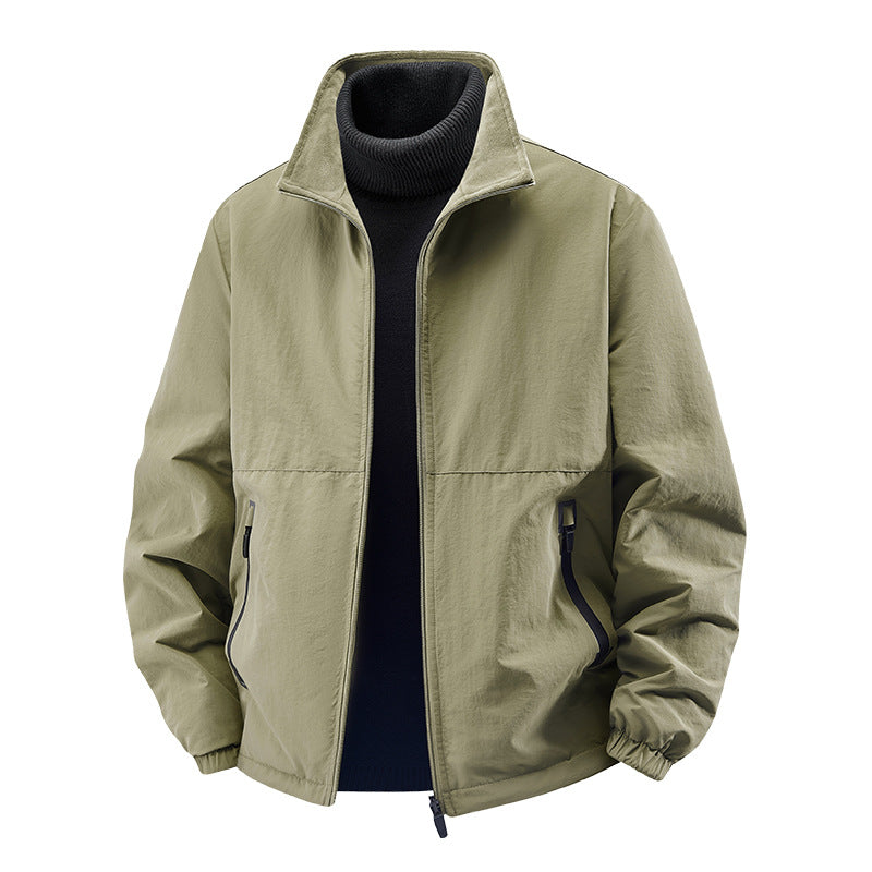 Men's  minimalist stand-collar travel jacket with sealed zip pockets and elastic cuffs Nord Taschen