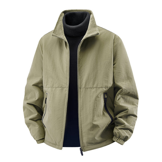 Men's  minimalist stand-collar travel jacket with sealed zip pockets and elastic cuffs Nord Taschen