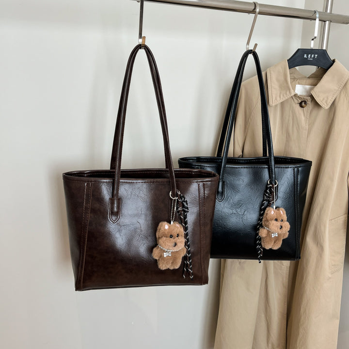Damen elegante Shopper-Tasche mit verspieltem Anhänger Nord Taschen
