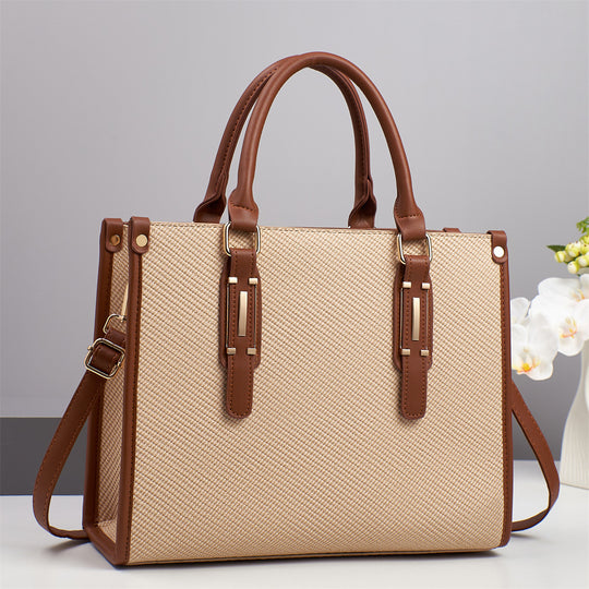 Damen hochwertige Handtasche mit luxuriösem Textilmuster und abnehmbaren Schulterriemen Nord Taschen