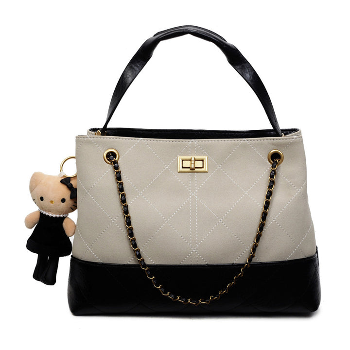 Damen modische Handtasche mit strukturiertem Design und süßem Anhänger Nord Taschen
