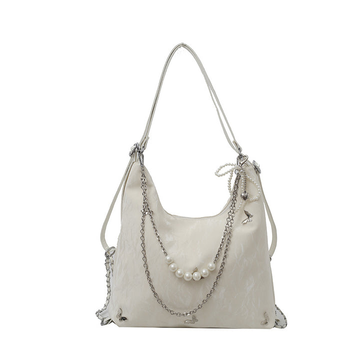 Damen Schultertasche mit modischen Ketten- und Perlendetails | Nord Taschen