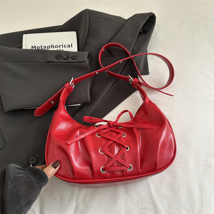 Damen Umhängetasche mit ausgefallenem Schnür-Design Nord Taschen