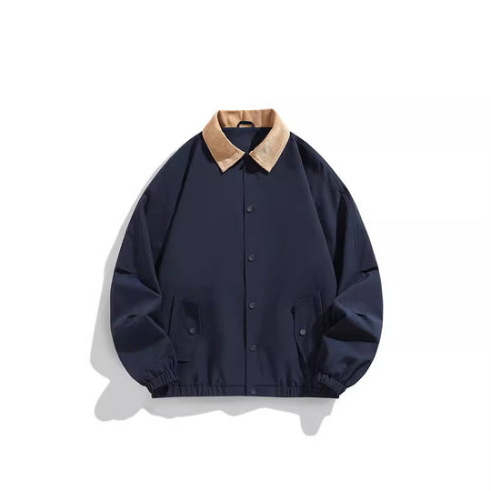 Herren Oversized Blouson mit Cordkragen, Druckknopfverschluss und Pattentaschen Nord Taschen