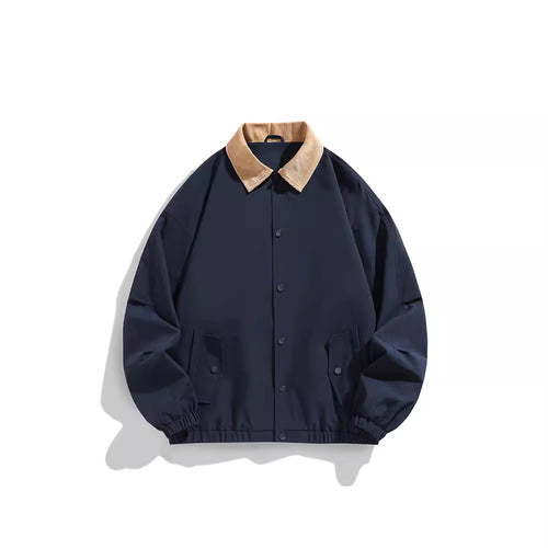 Herren Oversized Blouson mit Cordkragen, Druckknopfverschluss und Pattentaschen Nord Taschen