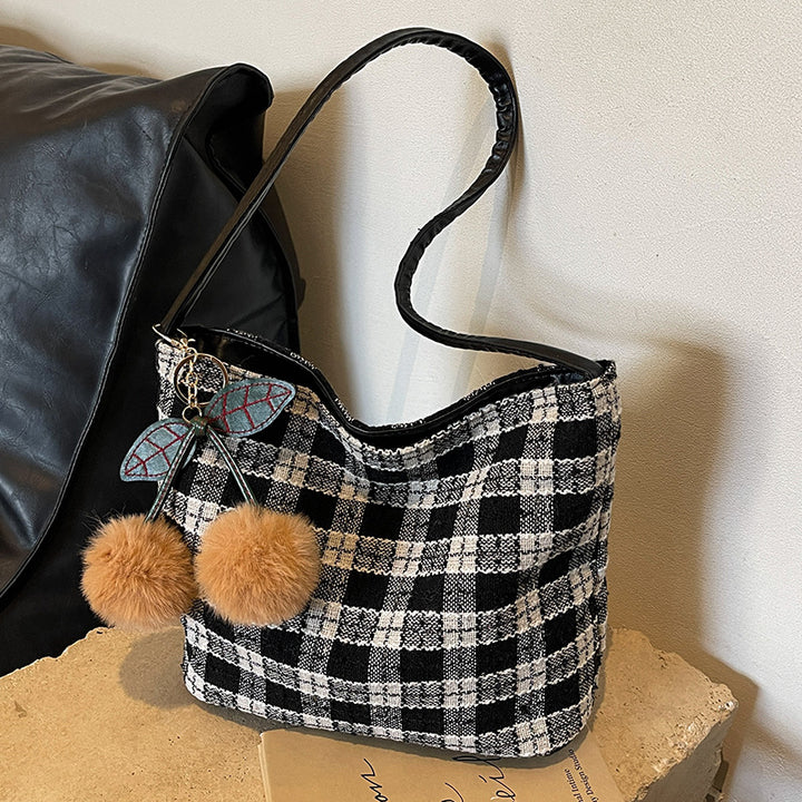 Damen lässige Umhängetasche mit modernem Karomuster Nord Taschen