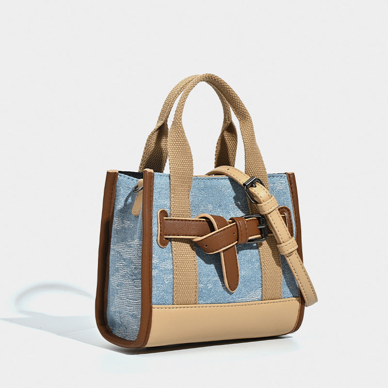 Damen Mini-Handtasche mit modischen Denim-Elementen und praktischem Kordelzug Nord Taschen