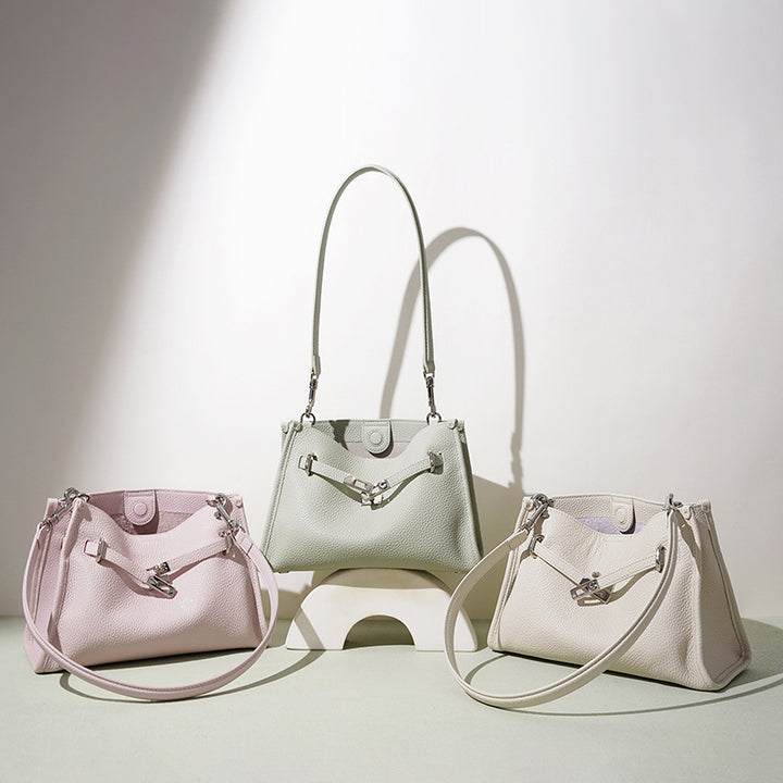 Damen elegante Lederhandtasche mit verstellbarem Schulterriemen Nord Taschen