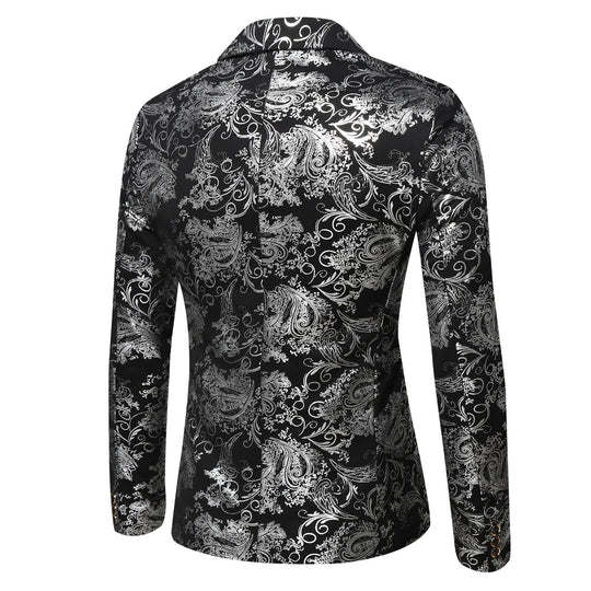 Herren Jacquard-Sakko im Smokingstil mit Schalkragen und einreihiger Knopfleiste Nord Taschen