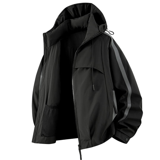 Unisex gefütterte Outdoor-Utility-Jacke mit Kapuze und reflektierenden Streifen Nord Taschen