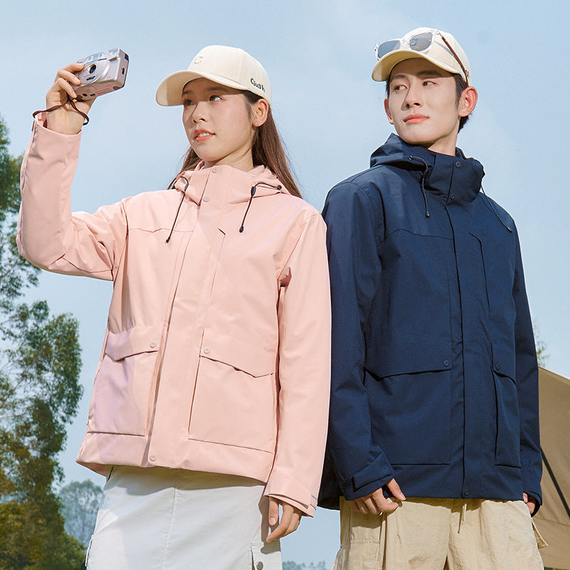 Herren Technische wasserdichte Parka-Jacke mit verstellbarer Kapuze und multifunktionalen Taschen Nord Taschen