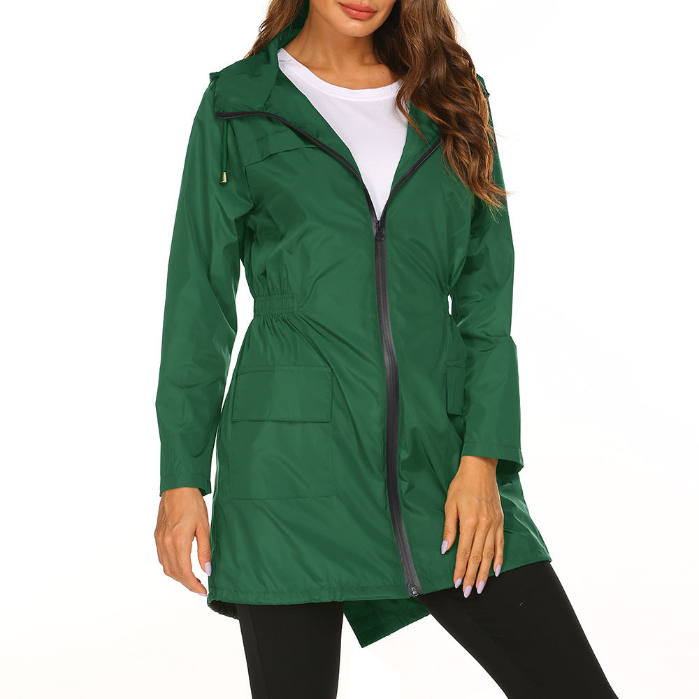 Damen praktische Freizeitjacke mit verstellbarem Bund und großen Taschen