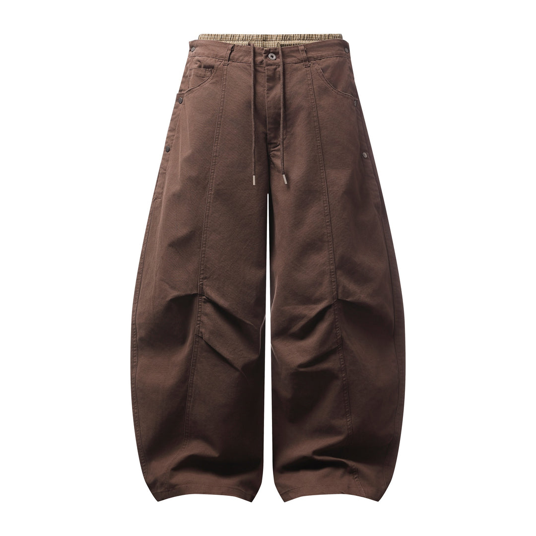 Damen Weite Culotte-Hose mit elastischem Tunnelzugbund und Cargo-Details Nord Taschen
