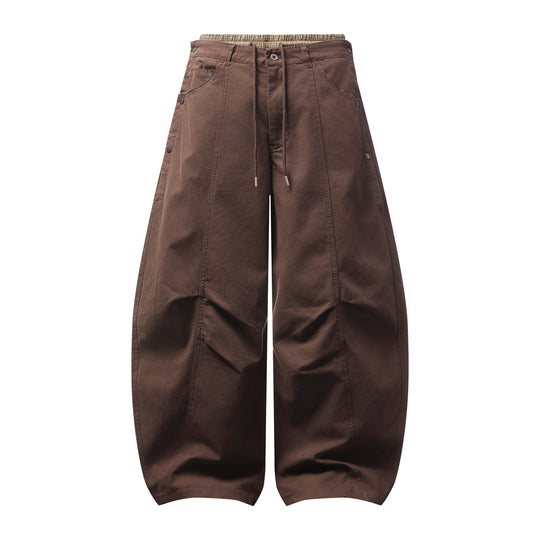 Damen Weite Culotte-Hose mit elastischem Tunnelzugbund und Cargo-Details Nord Taschen