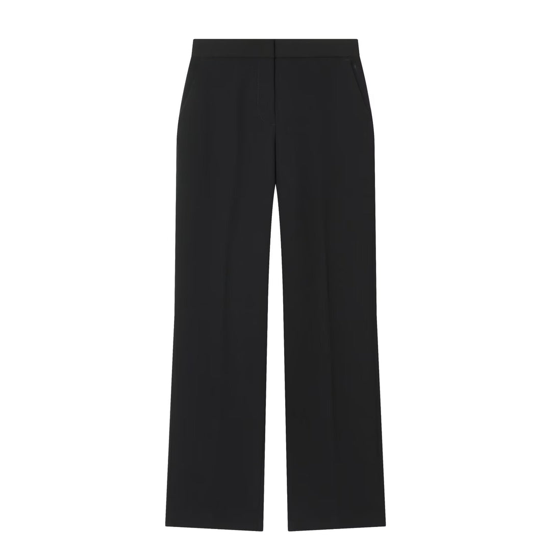 Damen Weite High‑Waist-Hose mit elastischem Bund, Bügelfalte und Seitentaschen Nord Taschen