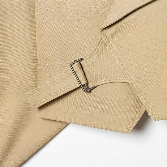 Damen Cropped Trenchjacke mit weitem Schalkragen, Bindegürtel und Ballonärmeln Nord Taschen