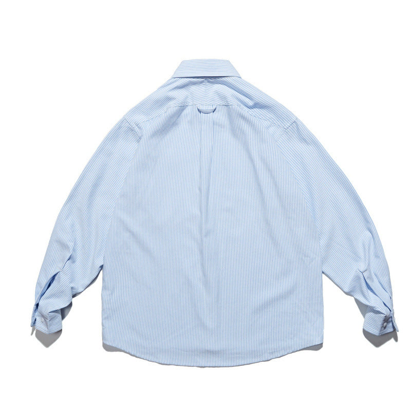 Unisex Oversize-Hemd mit feinem Nadelstreifen, Button-Down-Kragen und Brusttasche Nord Taschen