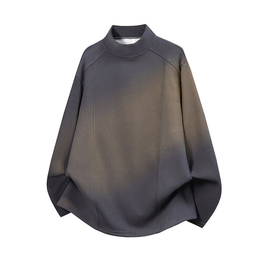 Herren Oversize Stehkragen-Sweatshirt mit Raglanärmeln und dezentem Farbverlauf Nord Taschen