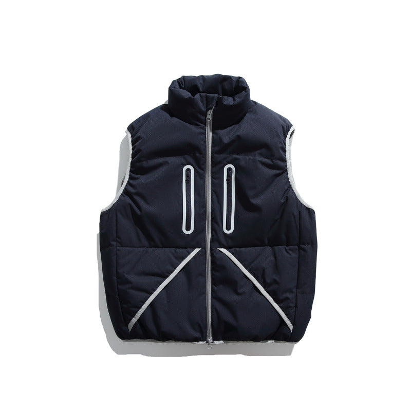 Unisex Wattierte Stehkragen‑Weste mit wind- und wasserabweisender Oberfläche, Kontrastpaspel und Mehrfachtaschen Nord Taschen