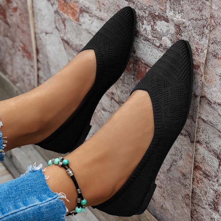Damen Ballerinas mit kreativem Hahnentrittmuster und flexiblem Fußbett