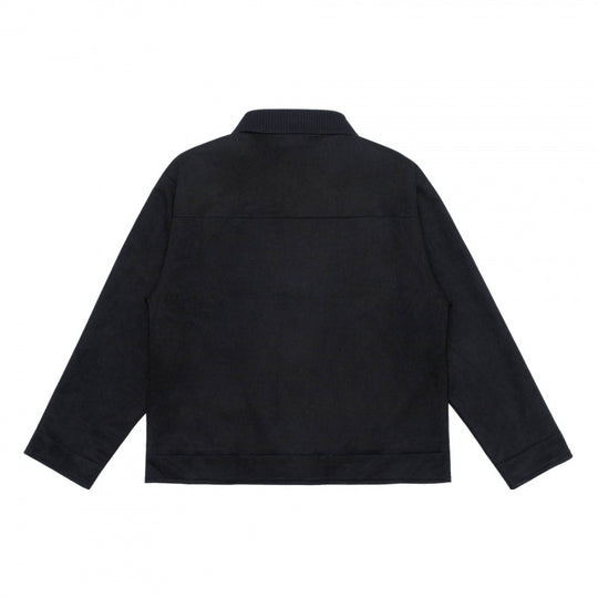 Unisex Boxy-Übergangsjacke mit Veloursstruktur, Hemdkragen und diagonalen Eingrifftaschen Nord Taschen