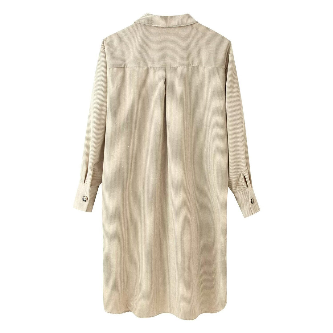 Damen Longshirt-Tunika aus feinem Rippjersey mit Hemdkragen und durchgehender Knopfleiste Nord Taschen