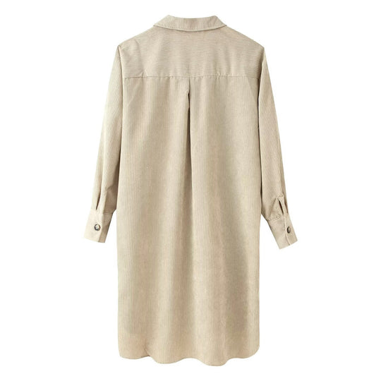 Damen Longshirt-Tunika aus feinem Rippjersey mit Hemdkragen und durchgehender Knopfleiste Nord Taschen