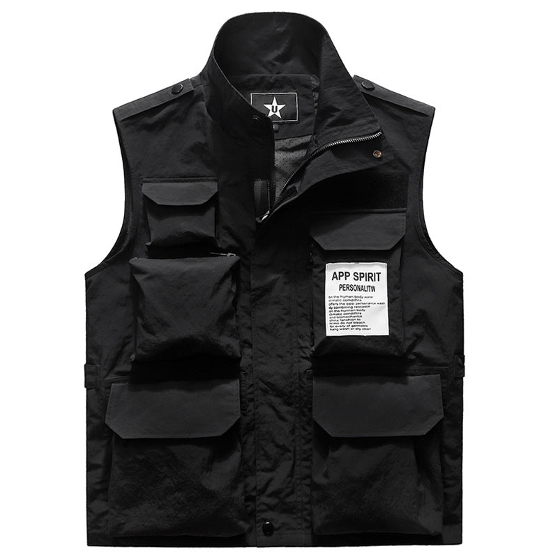 Herren Multifunktionale Utility‑Weste mit Mehrfach‑Taschen und Stehkragen Nord Taschen