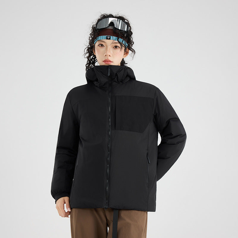 Damen Isolierte Outdoor-Steppjacke mit Kapuze, Brustpasse und elastischen Bündchen Nord Taschen