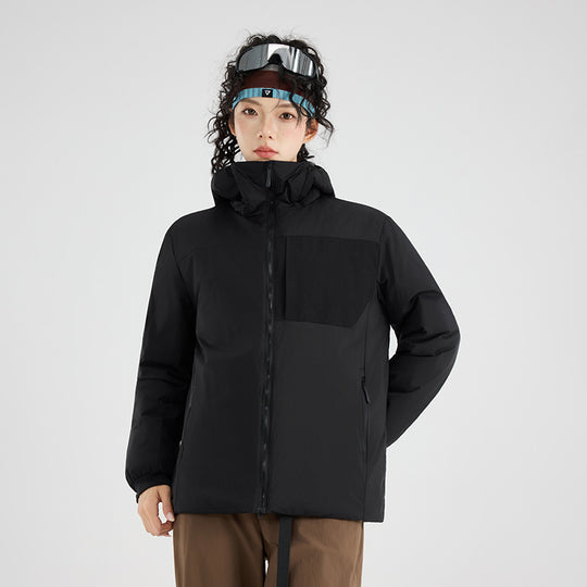 Damen Isolierte Outdoor-Steppjacke mit Kapuze, Brustpasse und elastischen Bündchen Nord Taschen