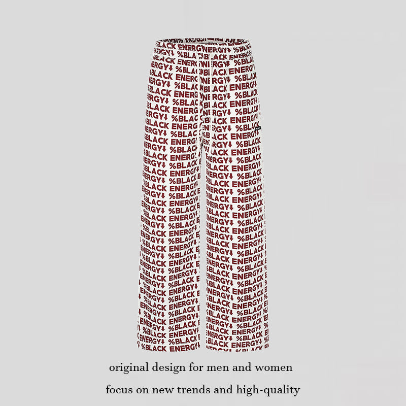Damen Weite Palazzo-Loungehose mit Tunnelzug, Allover-Logoprint und elastischem Komfortbund Nord Taschen