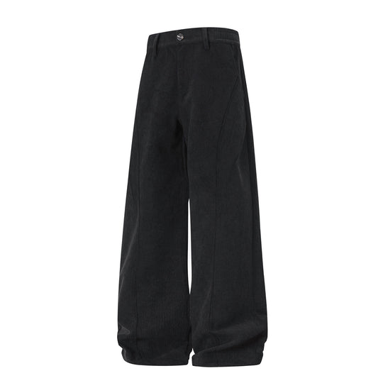 Damen Weite High-Waist Cordhose mit weitem Bein und dekorativer Teilungsnaht Nord Taschen