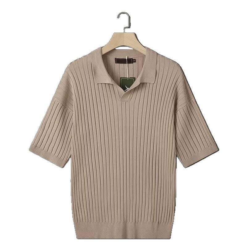 Herren Modisches Kurzarm-Strick Polohemd Nord Taschen