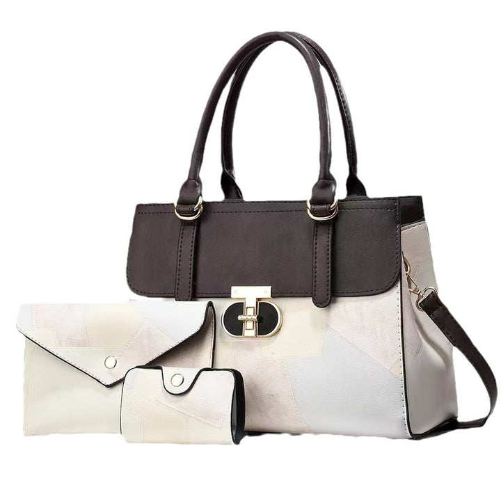 Damen Handtasche mit modischem Patchwork-Design und abnehmbaren Accessoires Nord Taschen